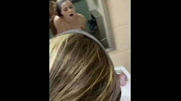 Cute Girl Gets Bent Over Public Bathroom Sink free video