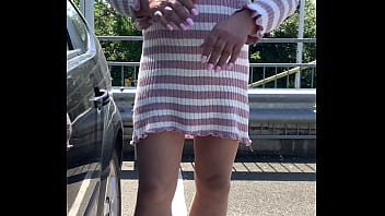 Kelly Cd On A Carpark In Pink Jumper Dress And Nude Pantyhose free video