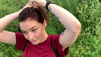 Public Outdoor Blowjob With Creampie From Shy Girl In The Bushes - Olivia Moore free video