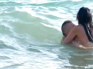 Getting Her Tits Out On A Nudist Beach Always Turns On Her Big Cock Boyfriend free video