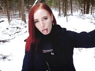 Fucked A Naked Bitch In The Winter Forest And Cummed In Her Mouth - Mollyredwolf free video